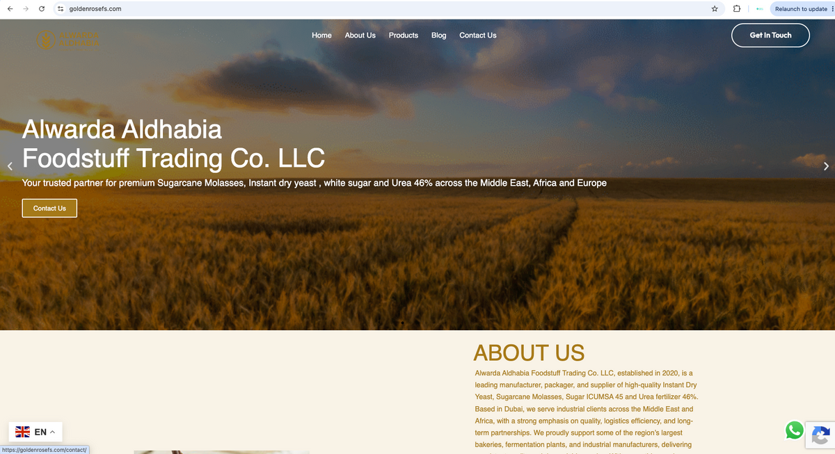Alwarda AlDhabi wordpress website